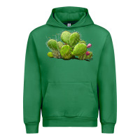Emerald desert prickly pear cactus Urban Hoodie - LillyAllenDesigns