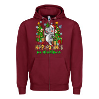 Burgundy i want a hippopotamus for christmas Zipper Hoodie - Zillion Design Studio