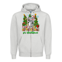 Dove Grey i want a hippopotamus for christmas Zipper Hoodie - Zillion Design Studio
