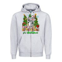Heather Grey i want a hippopotamus for christmas Zipper Hoodie - Zillion Design Studio