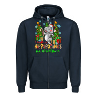 Navy i want a hippopotamus for christmas Zipper Hoodie - Zillion Design Studio