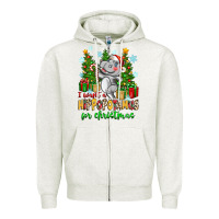 Oatmeal Heather i want a hippopotamus for christmas Zipper Hoodie - Zillion Design Studio