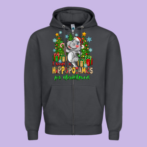 I Want A Hippopotamus For Christmas Zipper Hoodie Designed By Zillion Design Studio