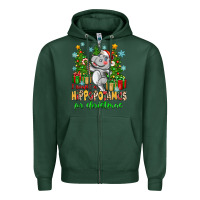 Sports Green i want a hippopotamus for christmas Zipper Hoodie - Zillion Design Studio