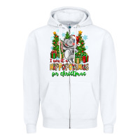White i want a hippopotamus for christmas Zipper Hoodie - Zillion Design Studio