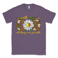 Lavender With God all things are possible with daisy Classic Tee - texasbilliewilder