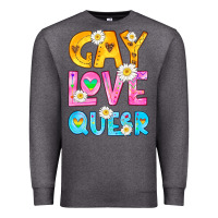 Charcoal Heather gay love queer Premium Sweatshirt - HRA Design Shop
