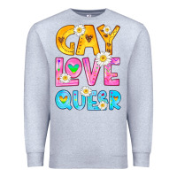 Heather Grey gay love queer Premium Sweatshirt - HRA Design Shop