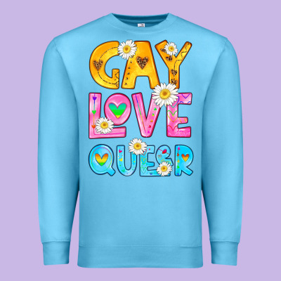 Gay Love Queer Premium Sweatshirt Designed By Hra Design Shop