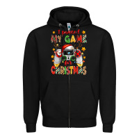 Black i paused my game for christmas Zipper Hoodie - Zillion Design Studio
