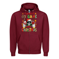 Burgundy i paused my game for christmas Zipper Hoodie - Zillion Design Studio