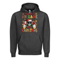 Charcoal Heather i paused my game for christmas Zipper Hoodie - Zillion Design Studio