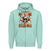 Seafoam i paused my game for christmas Zipper Hoodie - Zillion Design Studio