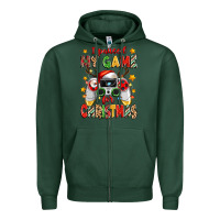 Sports Green i paused my game for christmas Zipper Hoodie - Zillion Design Studio