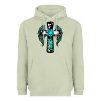 Matcha cross faith gemstone wings Heavyweight Hoodie - RanaPortraitStore