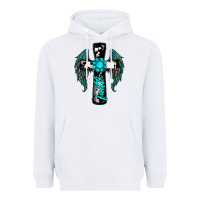 White cross faith gemstone wings Heavyweight Hoodie - RanaPortraitStore