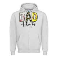 Dove Grey dad of both with softball and baseball Zipper Hoodie - texasbilliewilder