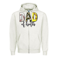 Oatmeal Heather dad of both with softball and baseball Zipper Hoodie - texasbilliewilder
