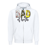 White dad of both with softball and baseball Zipper Hoodie - texasbilliewilder
