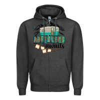 Charcoal Heather adventure awaits Zipper Hoodie - texasbilliewilder