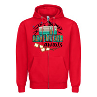 Red adventure awaits Zipper Hoodie - texasbilliewilder