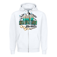 White adventure awaits Zipper Hoodie - texasbilliewilder