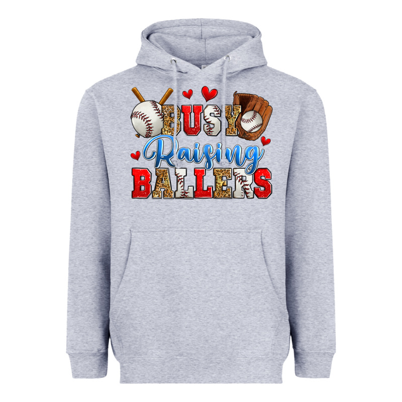 Busy Raising Ballers Baseball Heavyweight Hoodie by Zillion Design Studio | Teevron