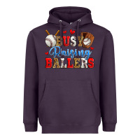 Plum busy raising ballers baseball Heavyweight Hoodie - Zillion Design Studio