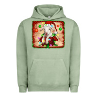 Pigment Oil Green christmas lamb Urban Hoodie - Jasminsmagicworld