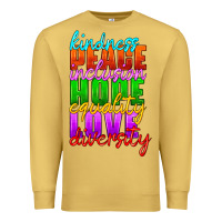 Antique Gold kindness peace inclusion hope equality love diversity Premium Sweatshirt - HRA Design Shop