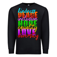 Black kindness peace inclusion hope equality love diversity Premium Sweatshirt - HRA Design Shop