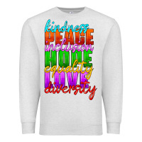 Oatmeal Heather kindness peace inclusion hope equality love diversity Premium Sweatshirt - HRA Design Shop