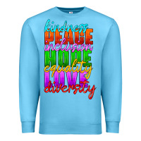 Ocean Blue kindness peace inclusion hope equality love diversity Premium Sweatshirt - HRA Design Shop