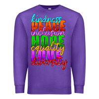 Purple kindness peace inclusion hope equality love diversity Premium Sweatshirt - HRA Design Shop