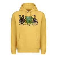 Antique Gold Leopard Peace Love Baby Chimpanzee Premium Hoodie - LillyAllenDesigns