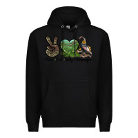 Black Leopard Peace Love Baby Chimpanzee Premium Hoodie - LillyAllenDesigns