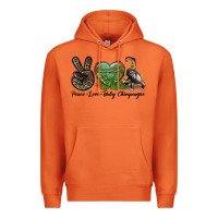 Carrot Leopard Peace Love Baby Chimpanzee Premium Hoodie - LillyAllenDesigns