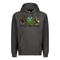 Charcoal Heather Leopard Peace Love Baby Chimpanzee Premium Hoodie - LillyAllenDesigns