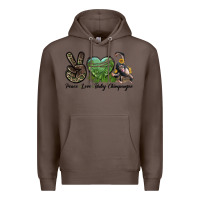 Coffee Leopard Peace Love Baby Chimpanzee Premium Hoodie - LillyAllenDesigns