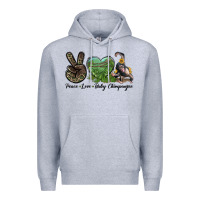 Heather Grey Leopard Peace Love Baby Chimpanzee Premium Hoodie - LillyAllenDesigns