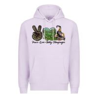 Lilac Leopard Peace Love Baby Chimpanzee Premium Hoodie - LillyAllenDesigns