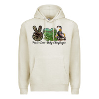 Oatmeal Heather Leopard Peace Love Baby Chimpanzee Premium Hoodie - LillyAllenDesigns