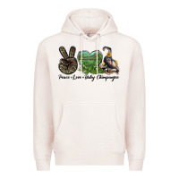 Pale Pink Leopard Peace Love Baby Chimpanzee Premium Hoodie - LillyAllenDesigns