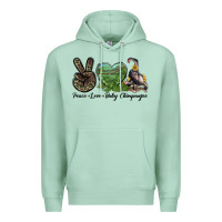 Seafoam Leopard Peace Love Baby Chimpanzee Premium Hoodie - LillyAllenDesigns