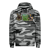 Slate Camo Leopard Peace Love Baby Chimpanzee Premium Hoodie - LillyAllenDesigns