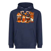Navy Fall Coffee Cups Heavyweight Hoodie - texasbilliewilder