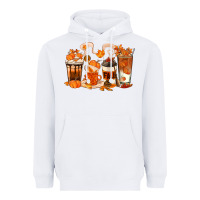 White Fall Coffee Cups Heavyweight Hoodie - texasbilliewilder