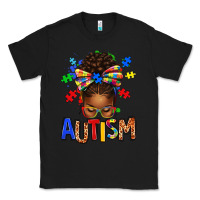 Black Autism Awareness afro messy bu Classic Tee - texasbilliewilder