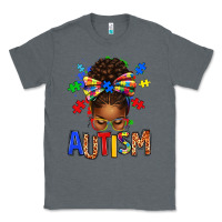 Charcoal Heather Autism Awareness afro messy bu Classic Tee - texasbilliewilder
