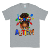 Heather Grey Autism Awareness afro messy bu Classic Tee - texasbilliewilder